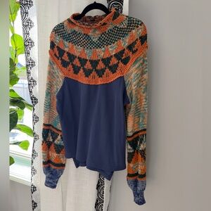 Free People Multicolor Turtleneck Sweater